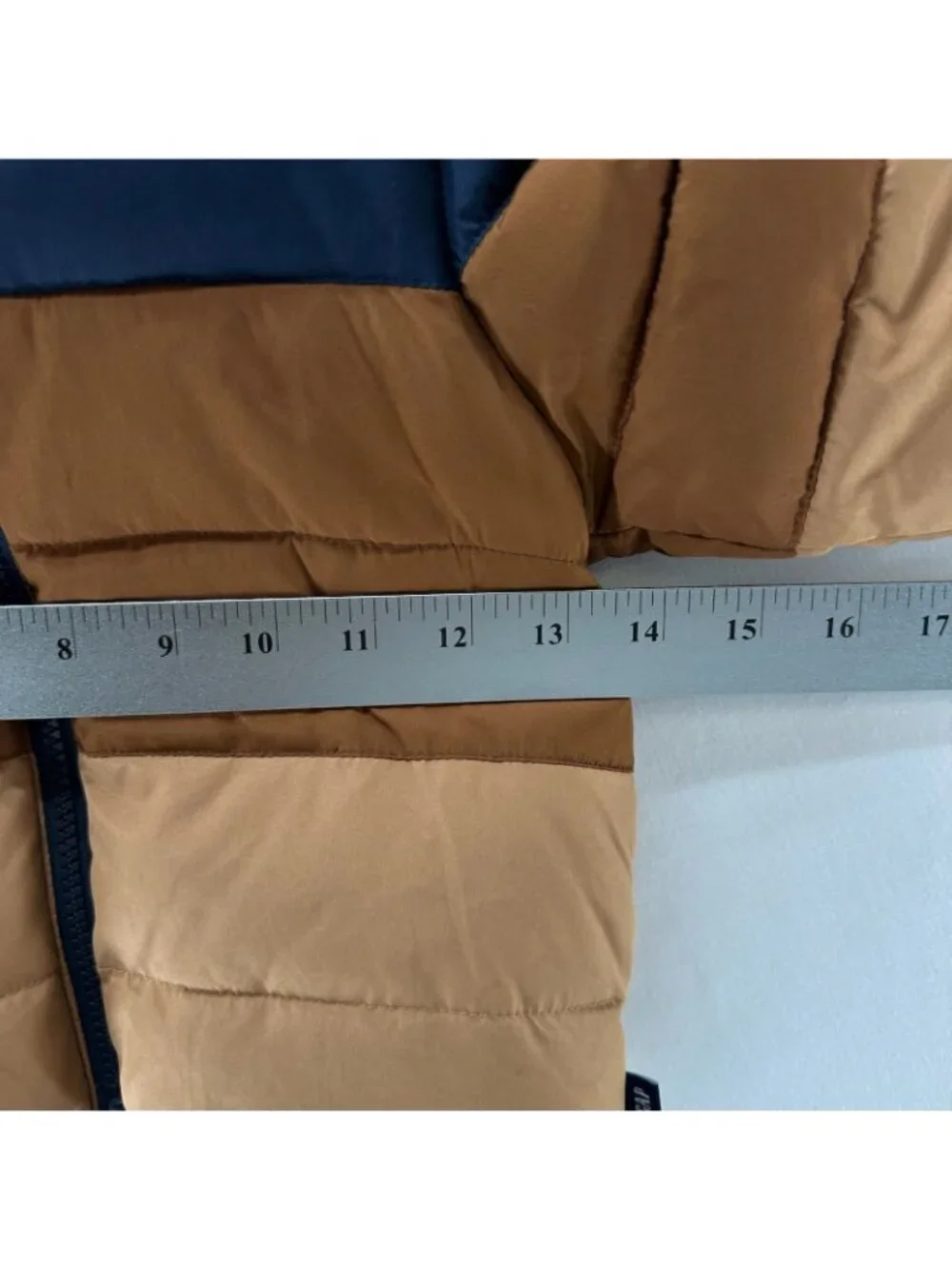 BabyGap ColdControl Colorblock Puffer Jacket Boys 12-18M Hood Fleece Brown Navy